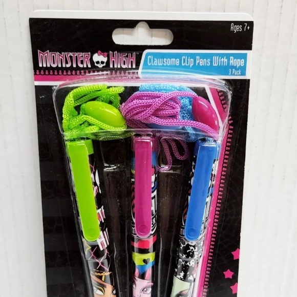 Monster High 3-pk clawsome clip pens with rope - Picture 4 of 5